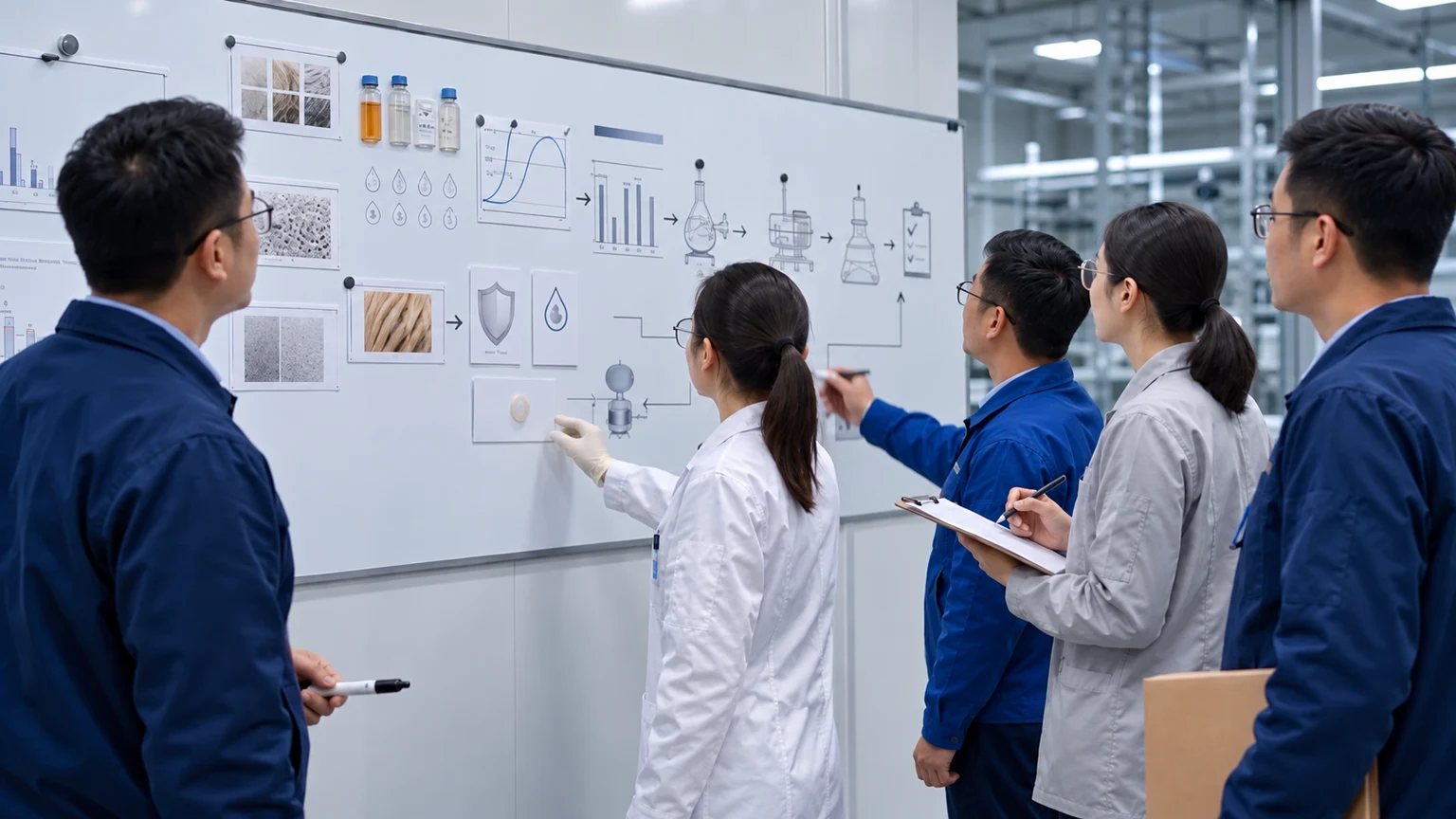 Product development discussion in the company film